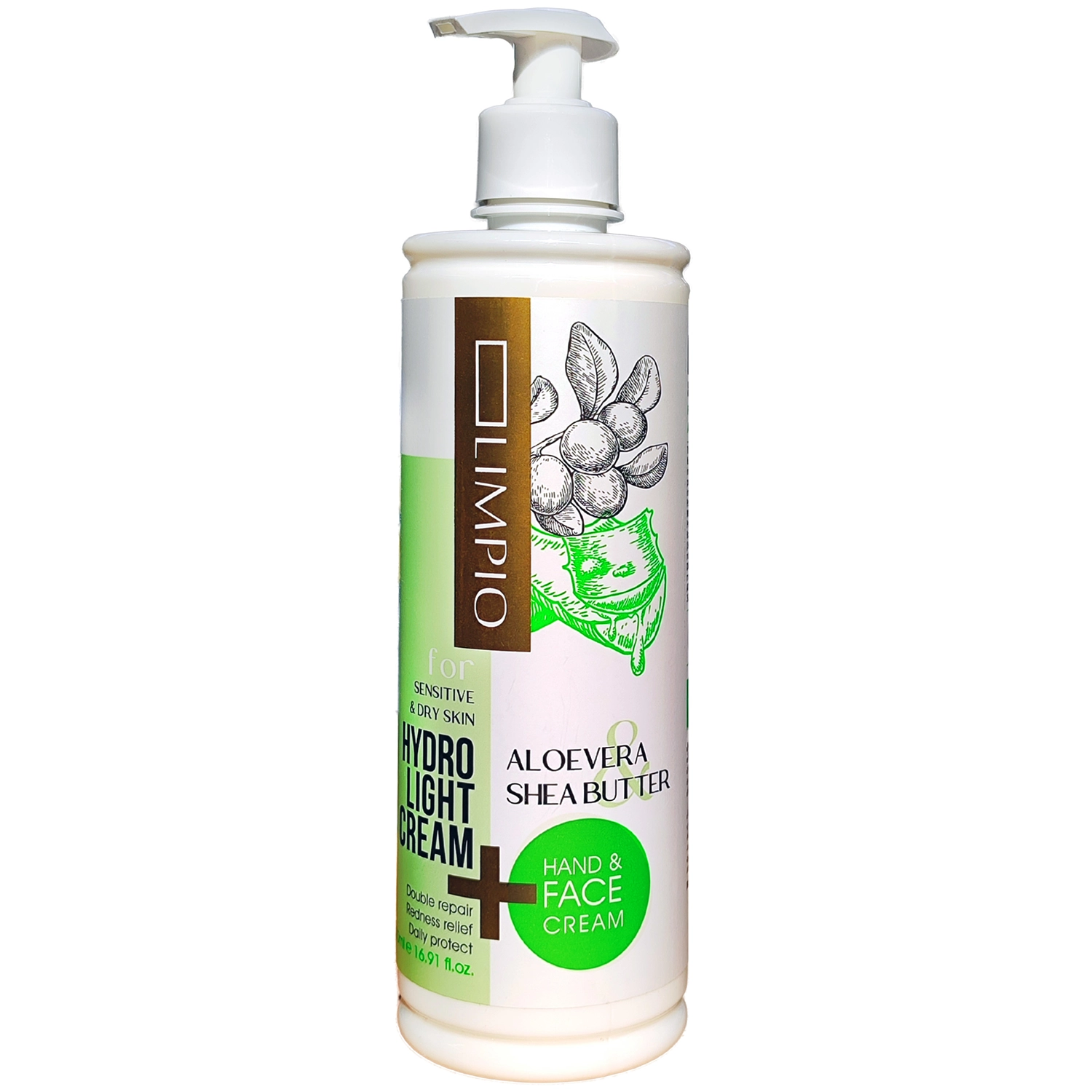 کرم مرطوب کننده پمپی لیمپیو مدل Aloevera حجم 500 میلی لیتر